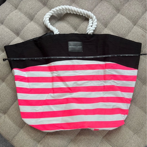 Victoria's Secret Pink and White Striped Canvas Tote - Picture 8 of 11